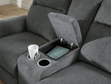 Barnsana Gravel reclining sofa front view