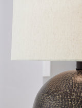 Hambell 2-piece table lamp set black and gold finish front view
