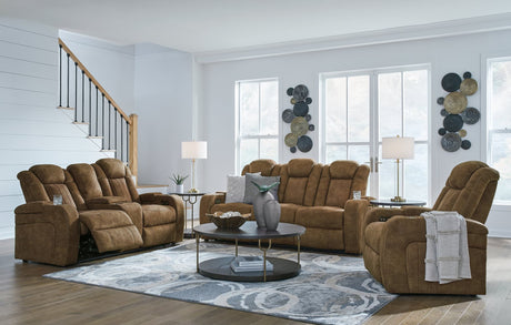 Wolfridge Brindle Reclining Sofa front angle
