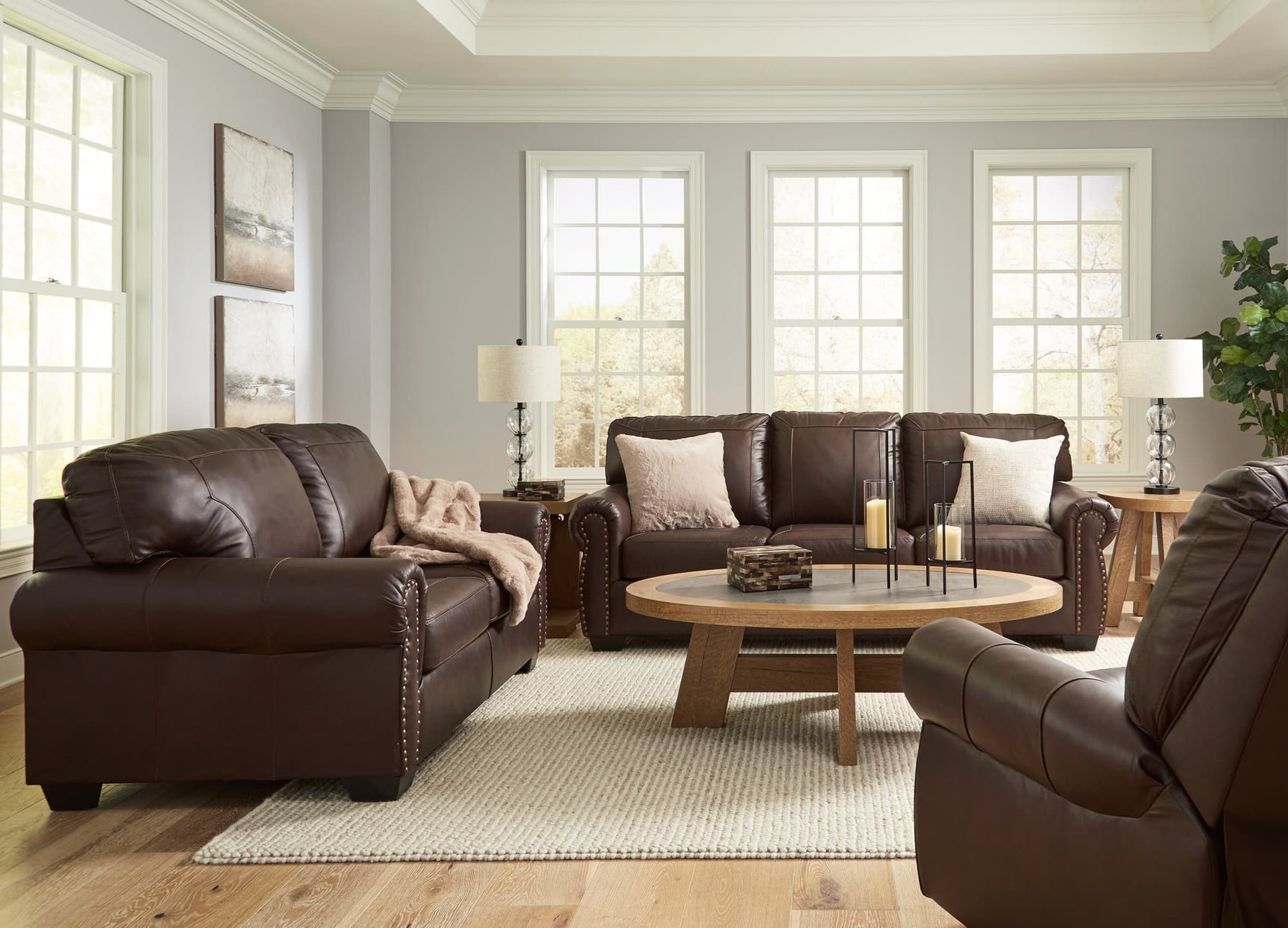 Colleton dark brown sofa front view