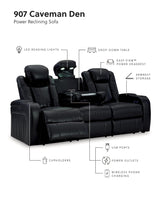 Caveman Midnight Den reclining sofa frontal view