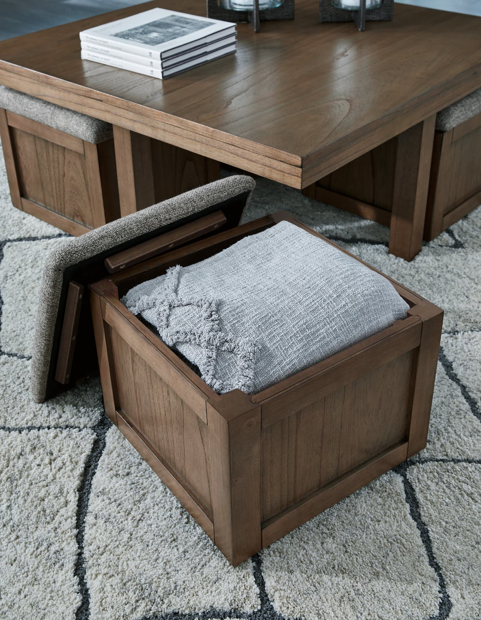 Boardernest brown coffee table front view