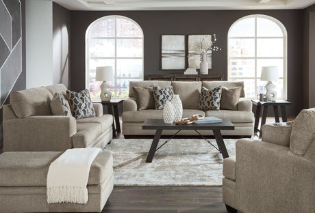 Stonemeade taupe sofa, loveseat, chair and ottoman set main view