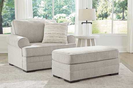 Eastonbridge Shadow Chair and Ottoman front angle