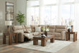Rosswain warm brown coffee table front view
