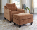 Amity Clay Bay Chair and Ottoman set front angle