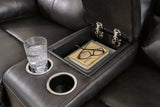Mountainous Eclipse reclining sofa in black leather