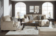 Stonemeade taupe sofa chaise set front view
