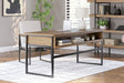 Montia Light Brown Home Office Desk with Chair and Storage front view