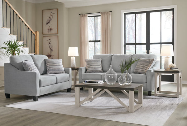 Adlai Shadow Sofa and Loveseat set in shadow gray, main view