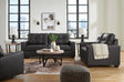 Barlin Carbon Mills reclining sofa in carbon gray, front angle