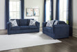 Evansley Navy Sofa and Loveseat main view