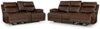 VonRyan Tobacco sofa and loveseat set angled front view