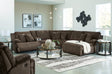 Top Chocolate 6-Piece Reclining Sectional Sofa front view