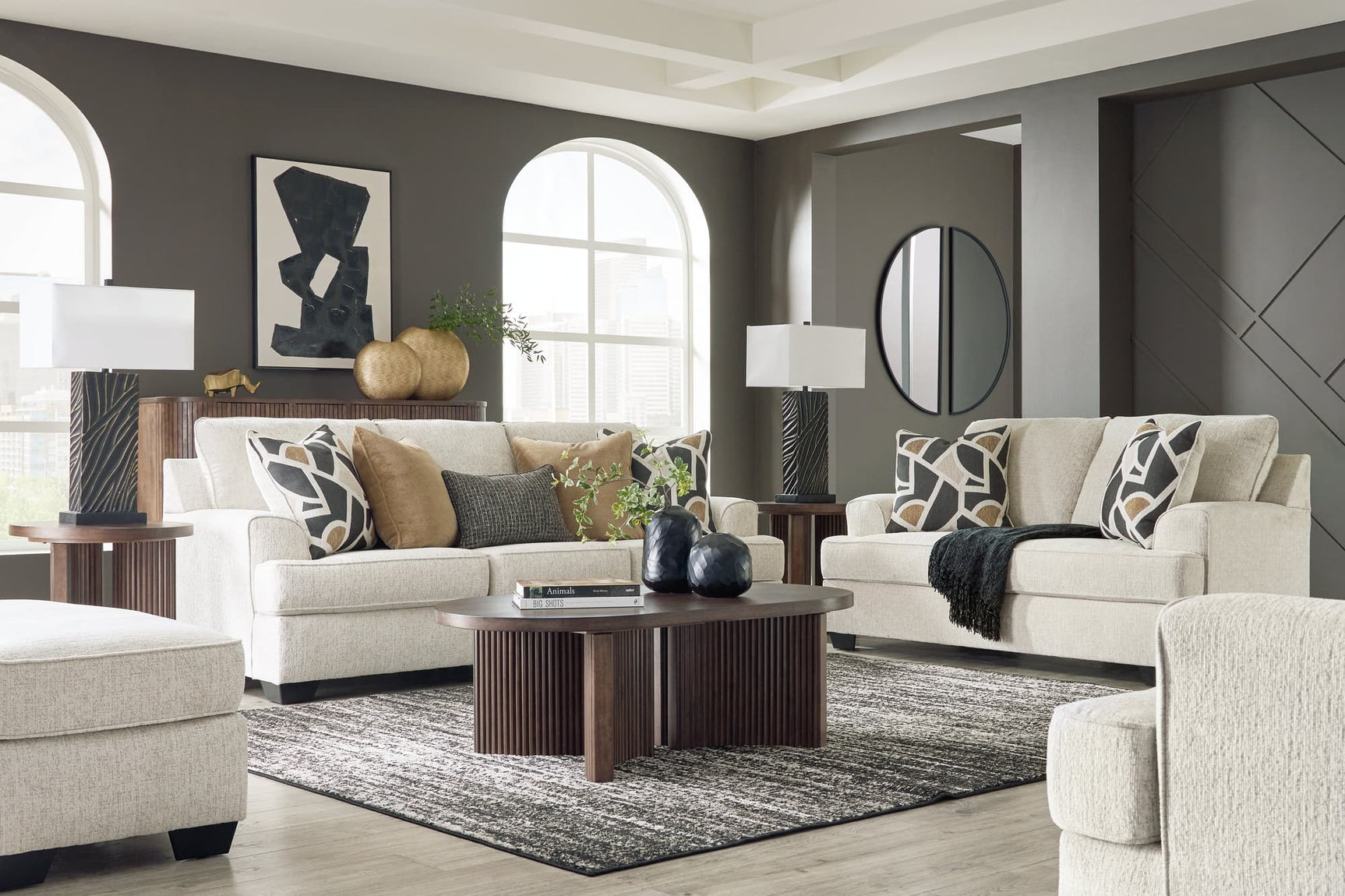 Heartcort Quartz Sofa, Loveseat, Chair and Ottoman main view