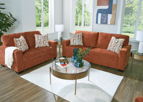 Aviemore Spice Sofa and Loveseat main view showing front seating