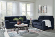 SimpleJoy Navy Sofa and Loveseat set main view showing navy upholstery
