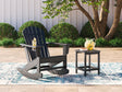 Sundown black outdoor rocking chair with end table front angle