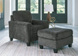 Erinslane Dusk Chair and Ottoman front angle showing chair and ottoman