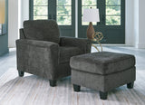 Erinslane Dusk Chair and Ottoman front angle showing chair and ottoman