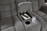 Foreside Charcoal Sofa and Loveseat set angled view