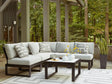Beachloft Black and Gray 5-Piece Outdoor Sectional with Ottoman set front view