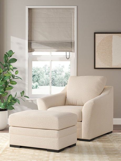 Lango Jute Chair and Ottoman set front view