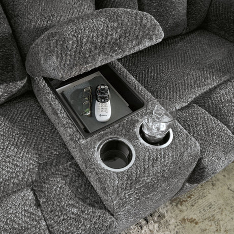 Frohn Graphite Sofa and Loveseat front view