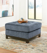 Maxon Place Oversized Navy Chenille Accent Ottoman front angle view