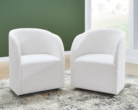 Rowanbeck Ivory Upholstered Dining Chair front view