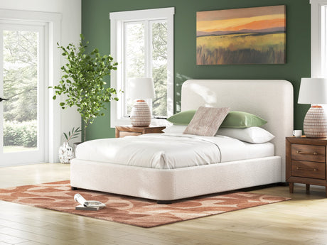 Brintstreet Beige Next-Gen Nuvella queen upholstered bed, front angle view