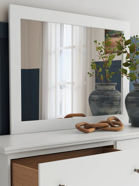 Bostwick Shoals white bedroom mirror front view