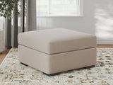 LadyMae Oversized Accent Ottoman in twill light performance fabric front angle