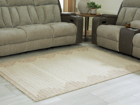 Emorymore Brown and Beige Medium Wool Rug flat view