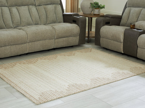 Emorymore Brown and Beige Medium Wool Rug flat view