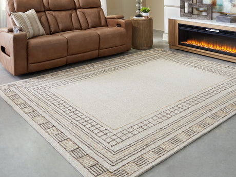 Idaman Large Rug Taupe Brown Front View