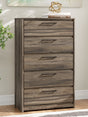 Elbrim Brown Chest of Drawers front angle view