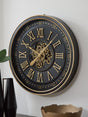 Dairton Black and Gold Finish Wall Clock front view