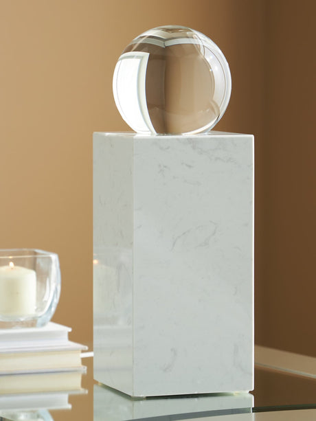 Sellner Clear and White Marble Sculpture front view