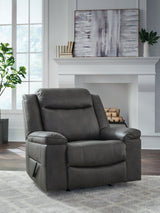 Status Check Shadow faux leather recliner, front view
