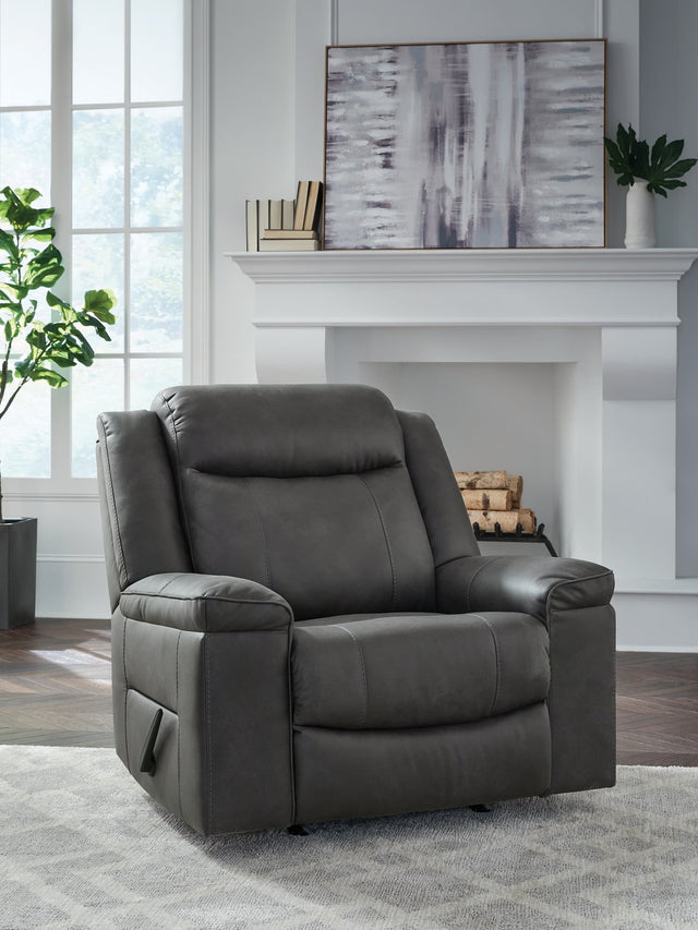Status Check Shadow faux leather recliner, front view