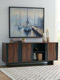 Welby Brown and Charcoal Wood Accent Cabinet front view