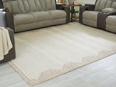 Emorymore Brown and Beige Wool Large Rug full view