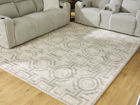 Maconville Ivory and Gray Large Rug front angle