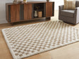 Karamen Taupe and Ivory Medium Checkered Rug, front view