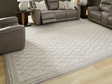Wimney gray extra large wool rug flat view