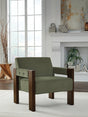 Adlanlock Olive Velvet Accent Chair angled front view