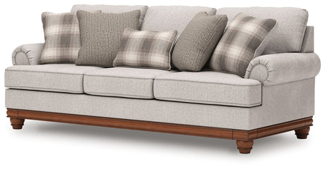 Clearbrooke sandstone chenille sofa main front view