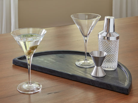 Cortsen Black Marble Serving Tray top view showing smooth surface