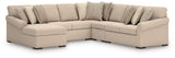LadyMae 5-piece sectional with chaise in twill performance fabric main view